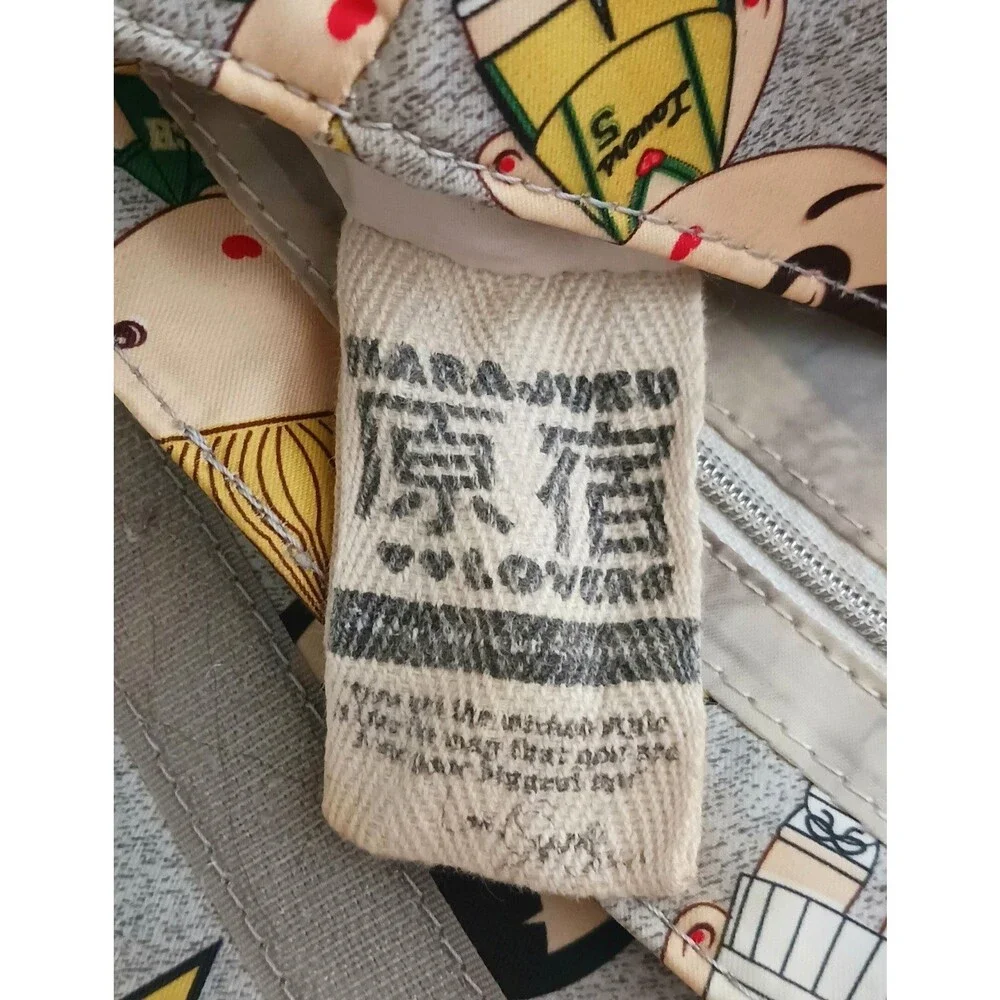 Harajuku Lovers Nylon Messenger Bag Gray / Green AOP Bag Charm 11X4X8